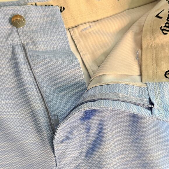 Callaway Golf Shorts Men's 30 Infinity Blue Chevron Stretch Waistband Opti-Dri - Picture 4 of 5